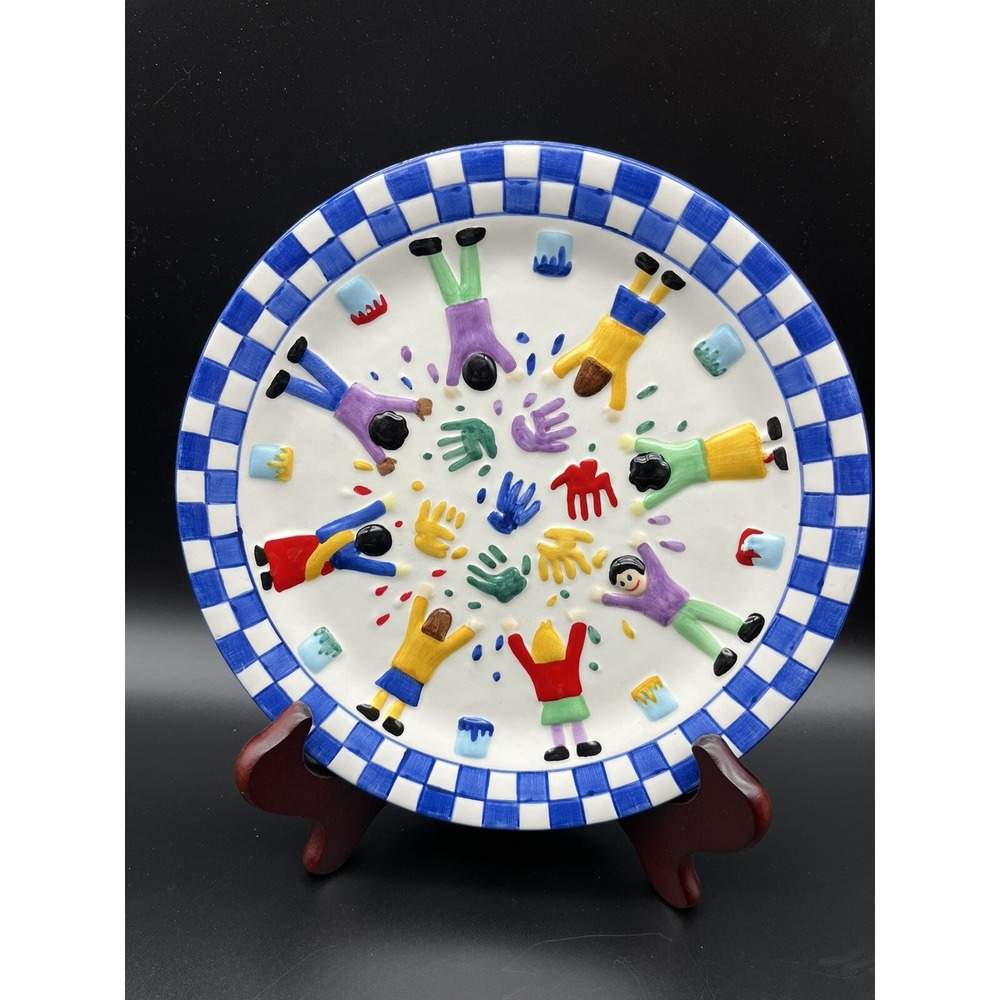 Centrum "Save The Children" Hand Painted 3D Set of 5 Dessert/Salad Plates 8"